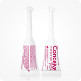 For Conceive Plus Max Combo - Fertility Lubricant Bundle, showing front and back views of two 4g pre-filled fertility lubricant applicators, highlighting product labeling, ingredient details, and CE medical device markings on white applicator tubes with pink text for fertility-safe use.