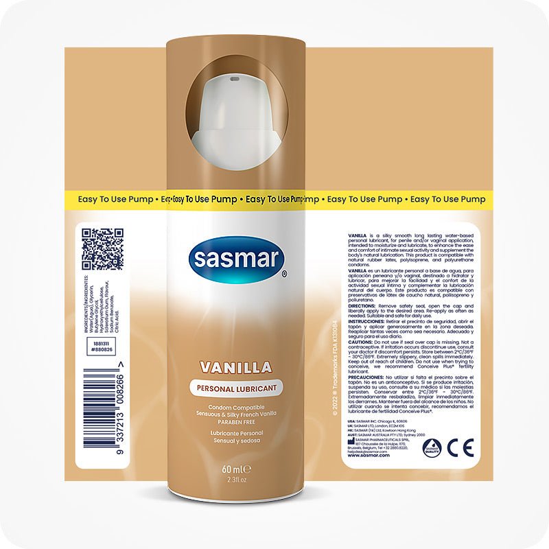 SASMAR Vanilla Flavor Personal Lubricant Conceive Plus Asia SASMAR Vanilla Flavor Personal Lubricant Conceive Plus Asia